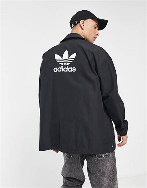 adidas Originals adicolor coach jacket in black 